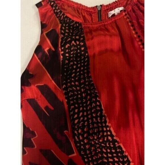CAbi Tunic Top Silk Blend Red Hot #154 Medium - Picture 4 of 6